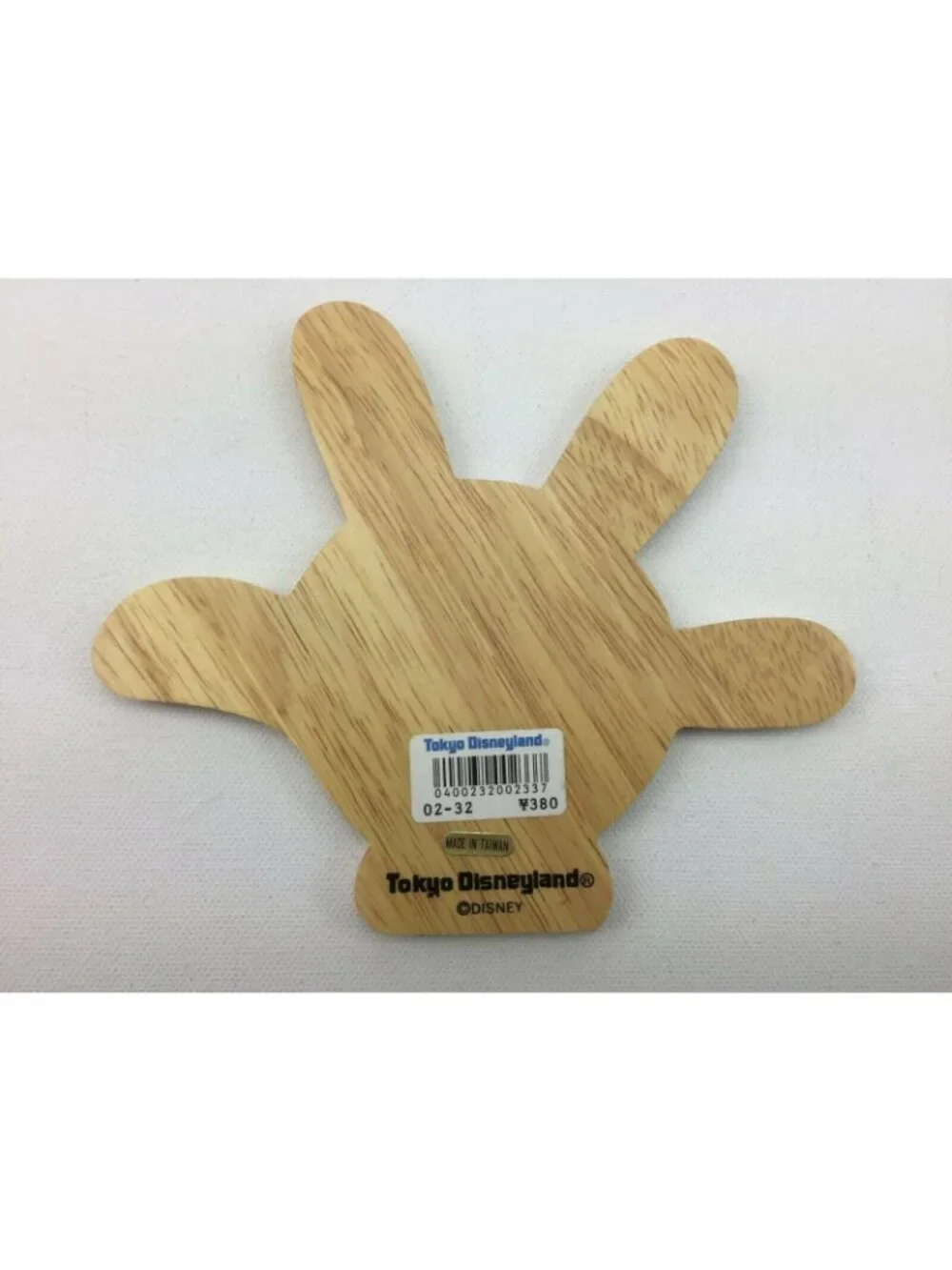 Disneyland Tokyo Souvenir Wooden Drink Coaster Mickey Mouse Ears Gloves Brown